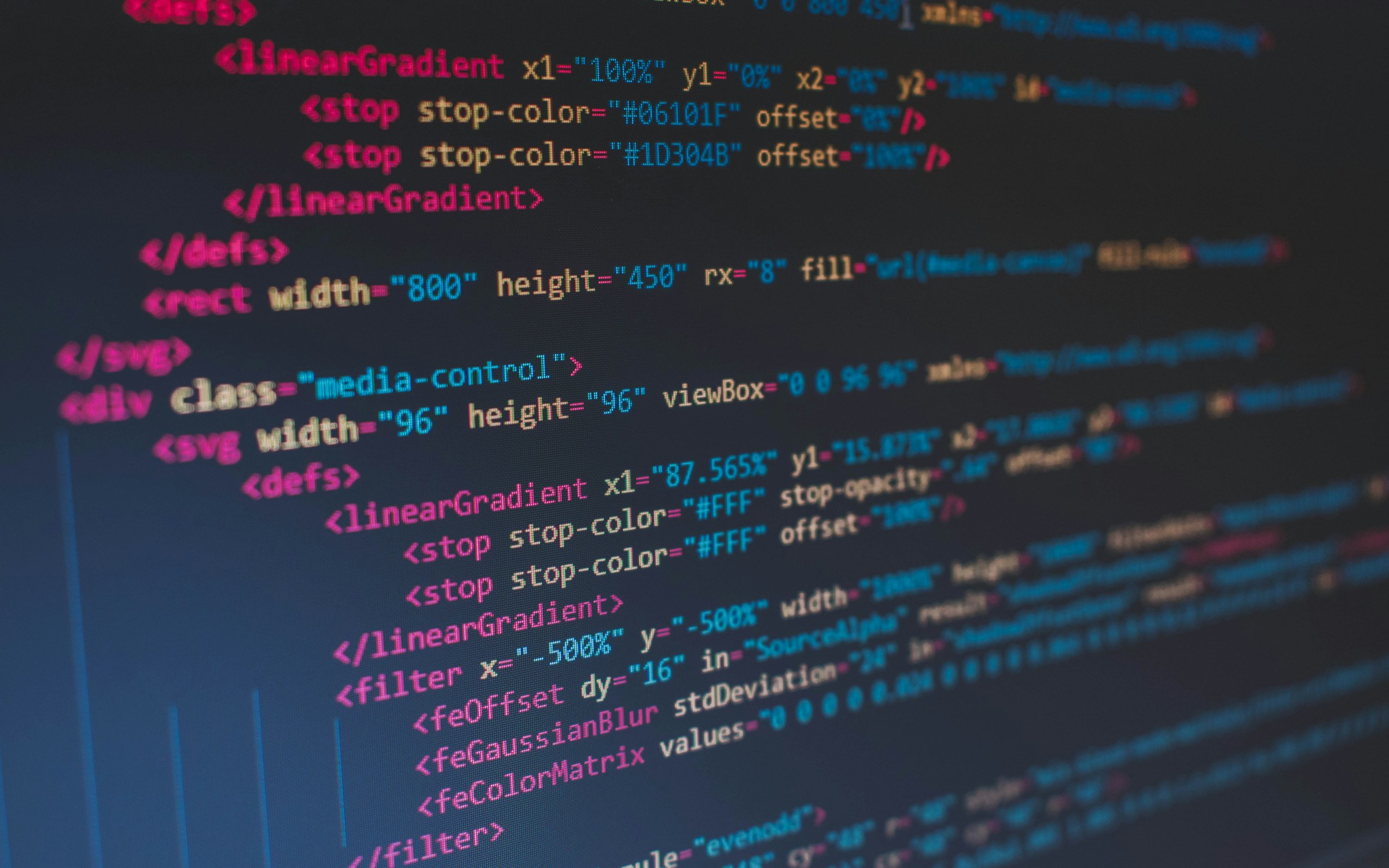 Código de interfaz en pantalla, detalle de markup y estilos.